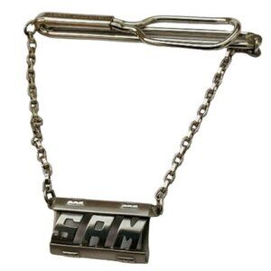 SWANK Monogram Letters Initials Name VintagePendant SWANK Tie Bar Clip SAM